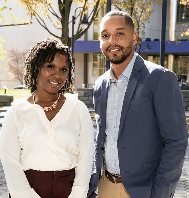 Raysheema Finney and Christopher Simon of PCOM's Access Control Office