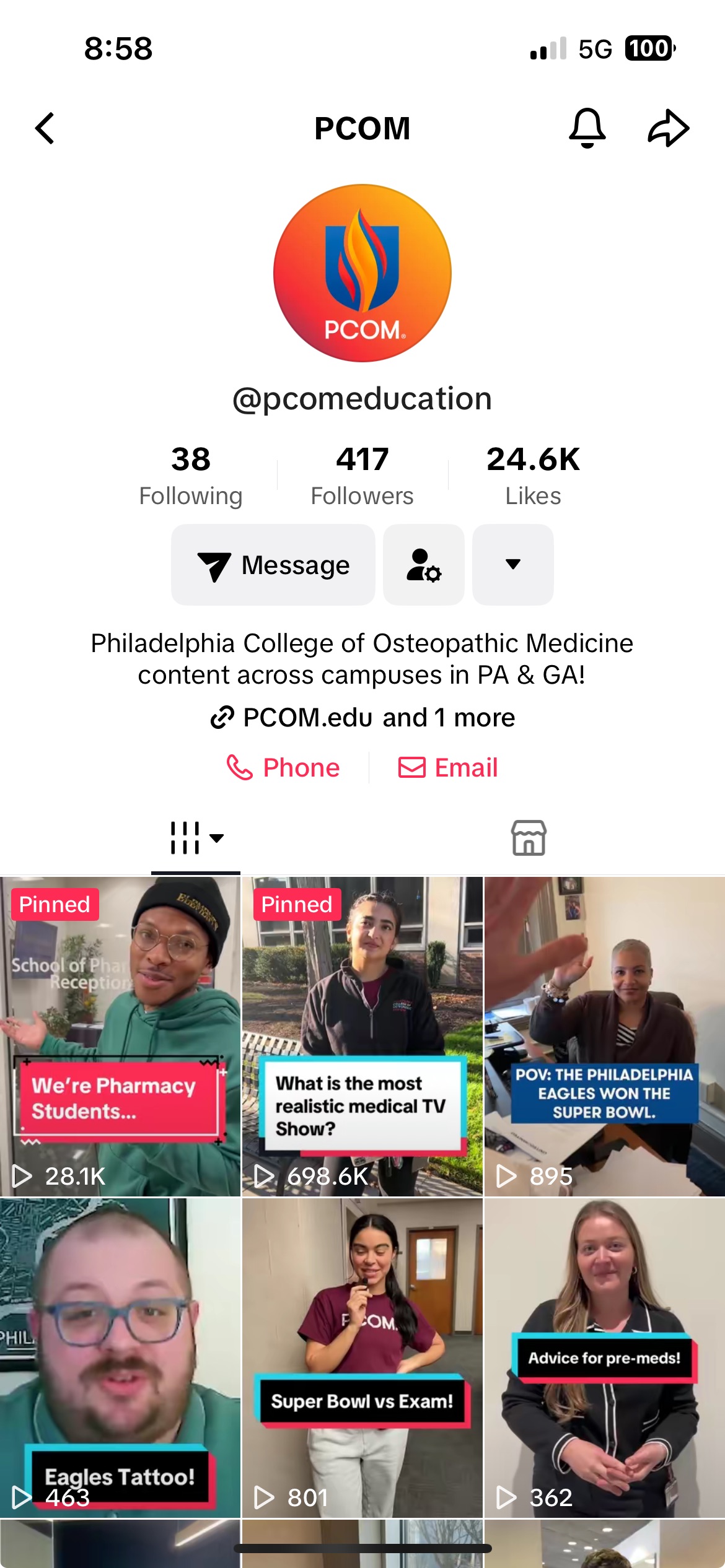 Visit PCOM's TikTok account