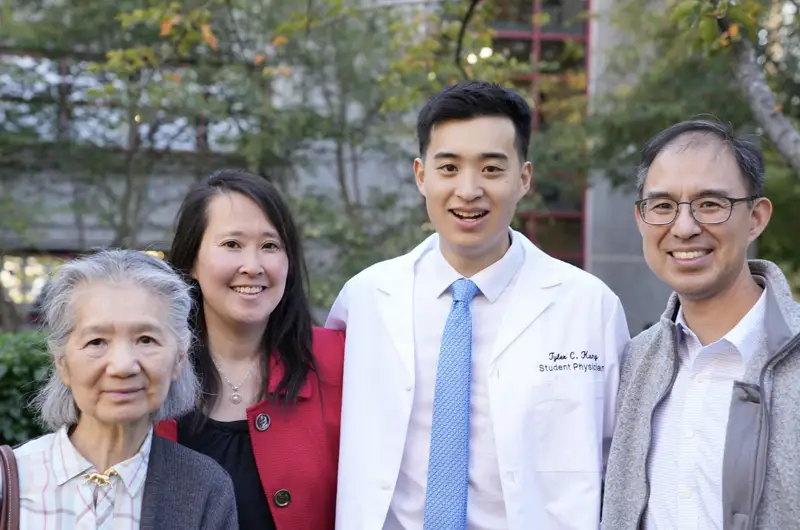 Tyler Kung (DO ’27) with his family