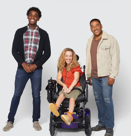 Group picture of diverse people smiling